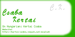 csaba kertai business card